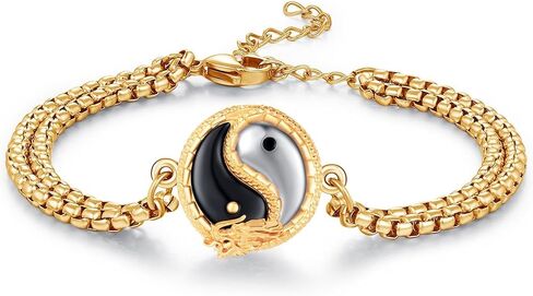 Yin Yang Dragon Bracelet for Men 925 Sterling Silver Yin Yang Bracelet Animal Bracelets Dragon Jewelry Birthday Gift for Men Women in Saudi Arabia
