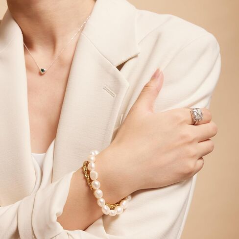 Shapes Studio 18K Gold Plated Bold Pearl Rope Double Bracelet, Minimalist Style, Women Jewelry Bracelet in Saudi Arabia