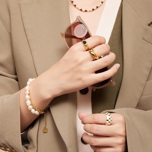 Shapes Studio 18K Gold Plated Bold Pearl Rope Double Bracelet, Minimalist Style, Women Jewelry Bracelet in Saudi Arabia