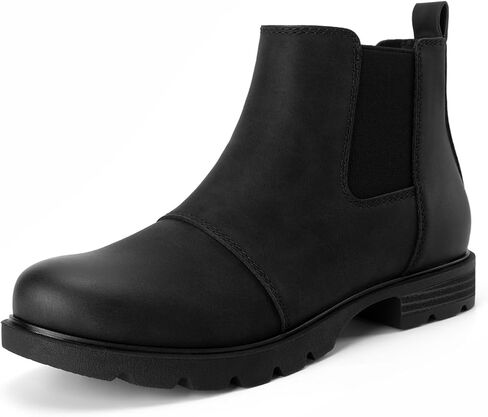 Athlefit Women's Chelsea Boots Low Heel Slip On Lug Sole Elastic Short Ankle Booties in Kuwait