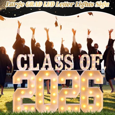 Graduation Class of 2026 Light up Marquee Letters, 2.68 ft Large LED Graduation Letters and Numbers for Grad Party Decorations, Photo Backdrop, High School College Grad 2026 Decor in Saudi Arabia