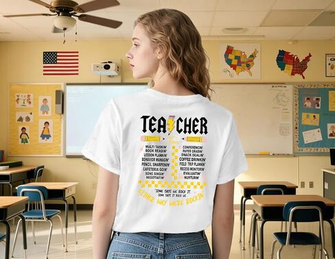 Teacher Shirts for Women Funny ABCD Teacher Tour T-Shirt Casual Back to School Teach Tee Tops in Saudi Arabia