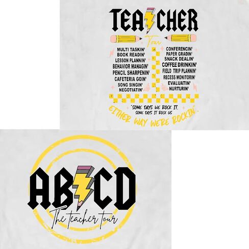 Teacher Shirts for Women Funny ABCD Teacher Tour T-Shirt Casual Back to School Teach Tee Tops in Saudi Arabia
