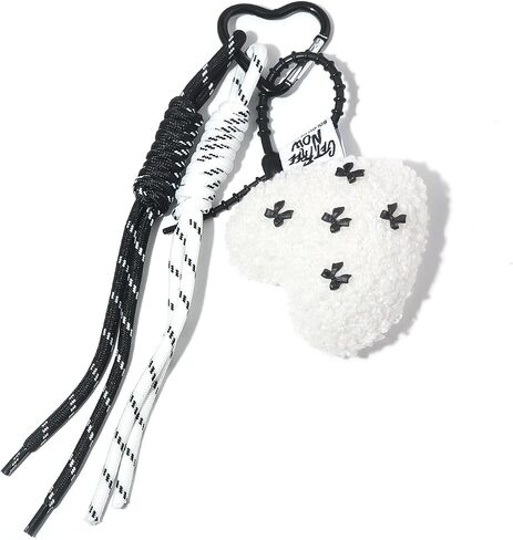 Lamb Plush Heart Bag Charm Keychain - Cute Purse Chain For Handbags,Y2k Heart Keyring With Braided Strap For Women in Kuwait