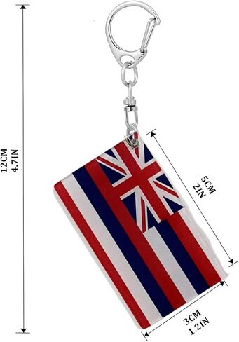 Hawaii Flag Keychain - Double Sided Acrylic D Shape Chains Hawaiian Flags Key Chains Men and Women Style Car Key chain Gifts Decoration (3 Pcs) in Saudi Arabia