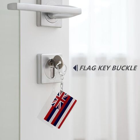Hawaii Flag Keychain - Double Sided Acrylic D Shape Chains Hawaiian Flags Key Chains Men and Women Style Car Key chain Gifts Decoration (3 Pcs) in Saudi Arabia