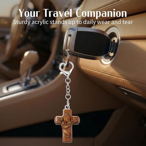 Pocket Prayer Cross Keychain, Christian Gift for Women Men, Acrylic Cross Keepsake, Encouragement Faith Prayer Gift in Saudi Arabia