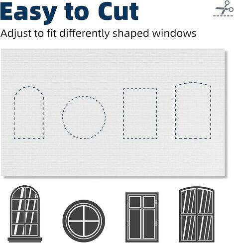NIGHTON Portable Blackout Curtains 40"×59", Strong Hook and Loop Tape Strips with Adhesive, Cuttable Blackout Window Cover, 100% Black Out Material Blinds for Baby Nursery or Travel - White - 09 in Saudi Arabia