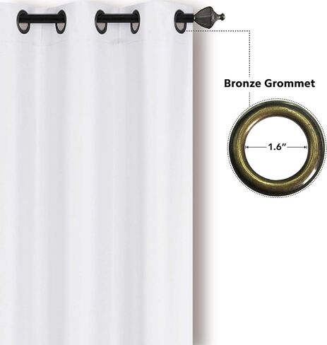 Home Collection 2 Panels 100% Blackout Curtain Set Solid Color with Rod Pocket Grommet Drapes for Kitchen, Dinning Room, Bathroom, Bedroom,Living Room Window New (74" Wide X 83" Long, White) in Saudi Arabia