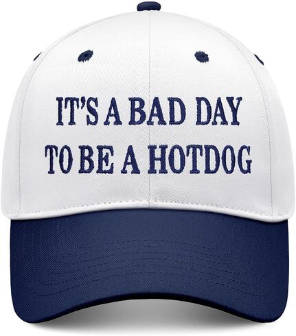Its a Bad Day to Be a Hotdog Hat Embroidered Long Visor Snapback Hat in Saudi Arabia