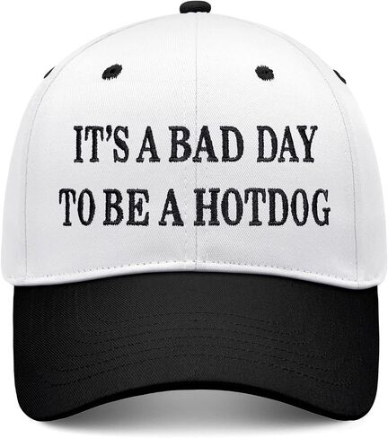 Its a Bad Day to Be a Hotdog Hat Embroidered Long Visor Snapback Hat in Kuwait