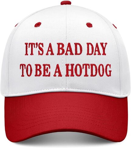 Its a Bad Day to Be a Hotdog Hat Embroidered Long Visor Snapback Hat in Kuwait