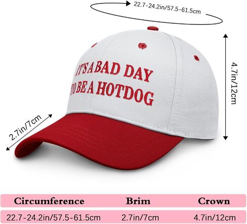 Its a Bad Day to Be a Hotdog Hat Embroidered Long Visor Snapback Hat in Kuwait