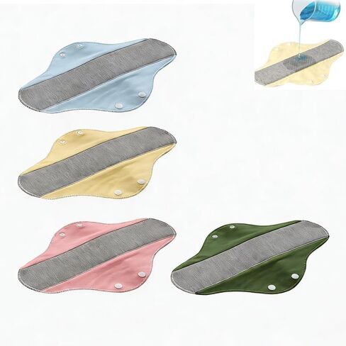 4PCS Reusable Graphene Absorbent Pads for Women, Ultra Thin Washable Pads for Women with Honeycomb Absorbent Layers, Leakproof Cloth Pads in Saudi Arabia