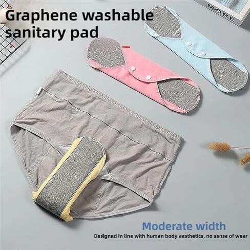 4PCS Reusable Graphene Absorbent Pads for Women, Ultra Thin Washable Pads for Women with Honeycomb Absorbent Layers, Leakproof Cloth Pads in Saudi Arabia