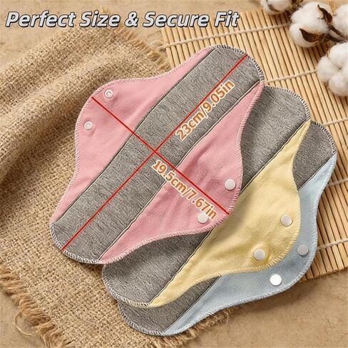 4PCS Reusable Graphene Absorbent Pads for Women, Ultra Thin Washable Pads for Women with Honeycomb Absorbent Layers, Leakproof Cloth Pads in Saudi Arabia