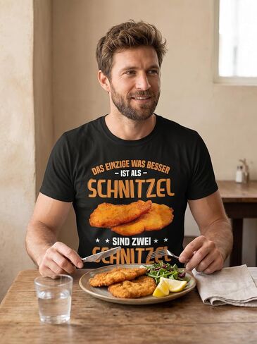 تي شيرت، تصميم نمساوي، تصميم Wiener Schnitzel، كم قصير، للجنسين in Kuwait