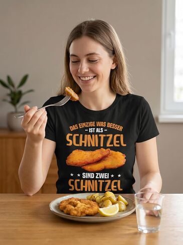 تي شيرت، تصميم نمساوي، تصميم Wiener Schnitzel، كم قصير، للجنسين in Kuwait