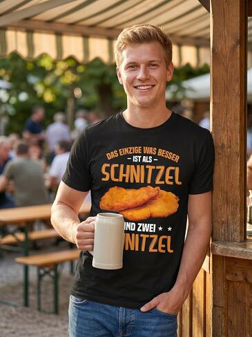تي شيرت، تصميم نمساوي، تصميم Wiener Schnitzel، كم قصير، للجنسين in Kuwait