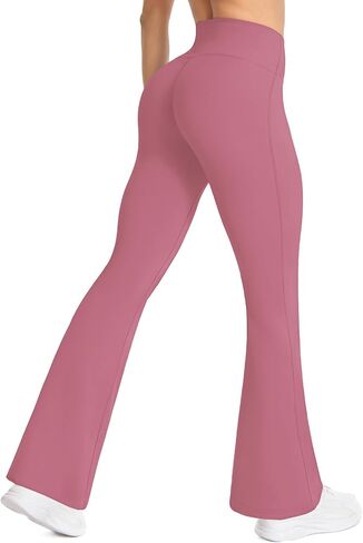 Women's High Waisted Flare Yoga Leggings Bell Bottom Active Pants Workout Tights in Saudi Arabia