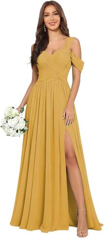 Off The Shoulder Bridesmaid Dresses Chiffon Sweetheart Ruched Long Formal Dress for Wedding Guest in Saudi Arabia