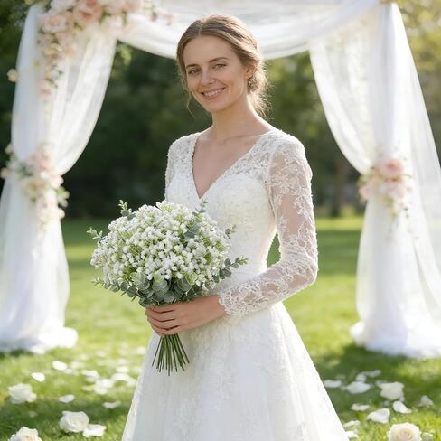 132 Pcs Babys Breath Artificial Flowers with Eucalyptus Stems, Baby Breath Flowers Artificial Bulk, Faux Gypsophila Bouquet for Wedding Bouquets, DIY Floral Arrangements, Home Table Vase Decor in Saudi Arabia