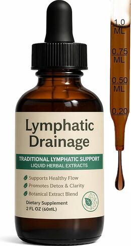 Lymphatic Drainage Drops for Bloat Relief & De-Puff, Natural Lymph Node Detox Cleanse, Reduce Fluid Retention & Water Weight, Alcohol-Free Vegan Herbal Supplement for Face & Body Debloating – 2 Fl Oz in Saudi Arabia