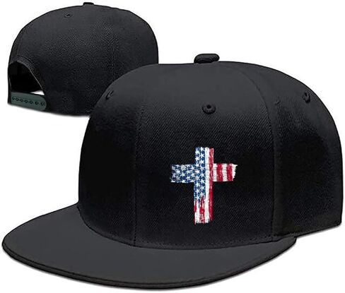 العلم الأمريكي الصليب Snapback القبعات للرجال القبعات المسيحية يسوع الصليب قبعة مسطحة بيل حافة القبعات للرجال المفاجئة القبعات السوداء قبعة بيسبول الأولاد الأديان صلاة نعمة in Kuwait