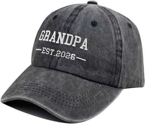Grandpa EST 2026 Hats for Men, Gifts for Dad, Funny Daddy Baseball Cap Adjustable Embroidered Cotton Hat for Fathers in Saudi Arabia