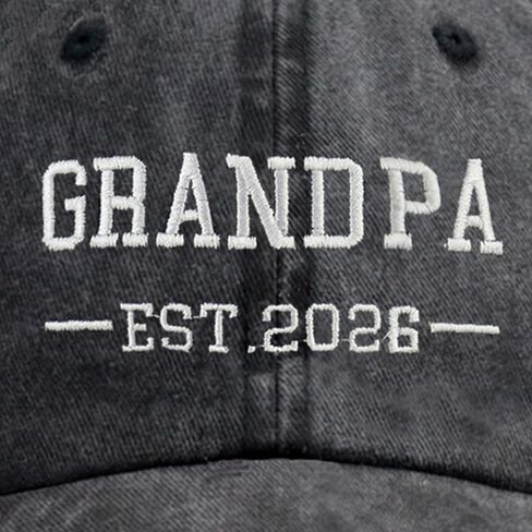 Grandpa EST 2026 Hats for Men, Gifts for Dad, Funny Daddy Baseball Cap Adjustable Embroidered Cotton Hat for Fathers in Saudi Arabia