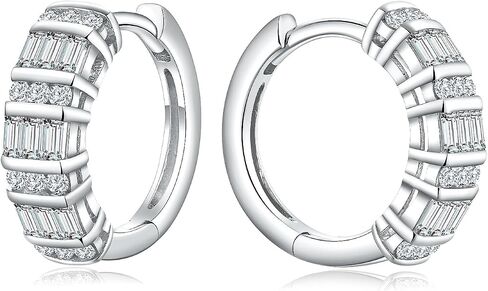 14K Gold Plated/925 Sterling Silver 15mm/21mm Moissanite Hoop Earrings for Women in Saudi Arabia