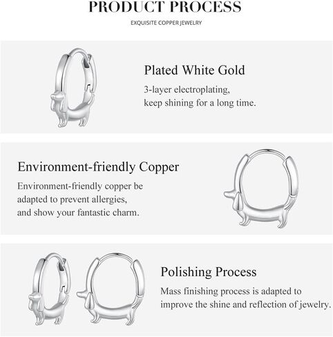 Dachshund Earrings, Dog Earrings, Hypoallergenic Animal Jewelry, Unique Dachshund Birthday Gifts for Women in Saudi Arabia