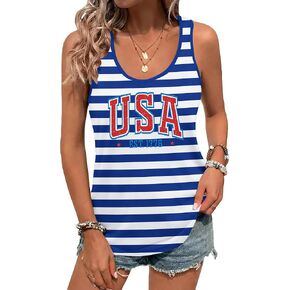 USA 4th of July Tank Tops for Women: American Flag Shirts 1776 2026 Patriotic Sleeveless Tee Summer Tops in Saudi Arabia