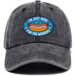 I'm Just Here for The Wieners, Funny Baseball Cap, Hot Dog Hat, Adjustable Cotton Vintage Baseball Cap for Men Women, Gifts for Family Coworkers Friends Black in Saudi Arabia