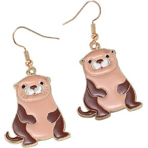 Otter Dangle Earring Funny Animal Earing Cute Wild Animal Otter Earring for Women Friend in Saudi Arabia