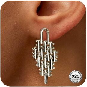 Dangle Earrings for Women,14K Gold Plated 925 Sterling Silver Posts Geometry Statement Earrings Long Drop Earing for Women Jewelry Gifts in Saudi Arabia