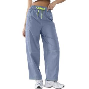 Women’s Hiking Cargo Pants – Lightweight Wide Leg Outdoor Pants with 5 Pockets, High Waisted Drawstring Streetwear in Saudi Arabia