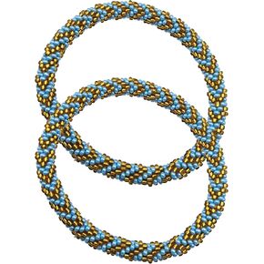 Boho Beaded Bracelets – Set of 2 Handmade Nepal Seed Bead Bangles | Women’s Fashion Jewelry Crochet Roll-On Bracelet Bangle in Saudi Arabia