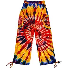Mougee Festival Pants - Unisex Lightweight Rave Pants - Wide Leg, Adjustable Ankle Ties, Elastic Waist in Saudi Arabia