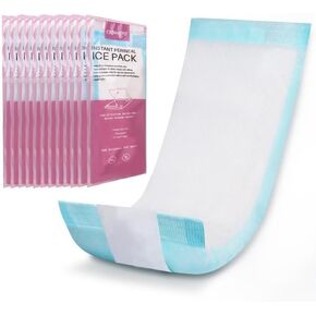 NEWGO Disposable Instant Perineal Cold Packs for Postpartum, 12 Pcs, 13.7" x 4.5", Postpartum Essentials Absorbent Pad, Pain Relief for Women After Delivery & Vaginal Discomfort in Kuwait