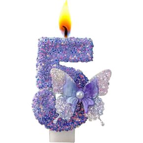 Bunny Birthday Number Candles, Cute Pink and Blue Zoo Themed Glitter Candle for Cake, Happy Birthday Cake Topper Decoration (Number 5) in Saudi Arabia