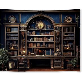 Medieval Bookshelf Backdrop Tapestry Antique Library Book Wall Hanging Gothic Dark Academia Wall Art for Bedroom Study Classroom decor 30x40 inch in Kuwait