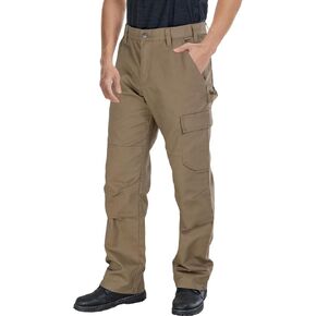 WORK IDEA Men's Heavy-Duty Canvas Work Pants with Knee Pad Pockets, Durable Carpenter Trousers for Construction in Saudi Arabia