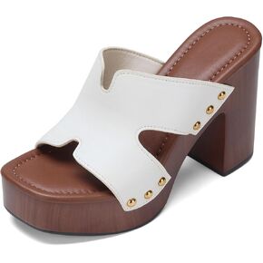 Uacllcau Womens Platform Wedge Sandals Raffia Espadrilles Slip on Slide Heeled Sandals in Saudi Arabia