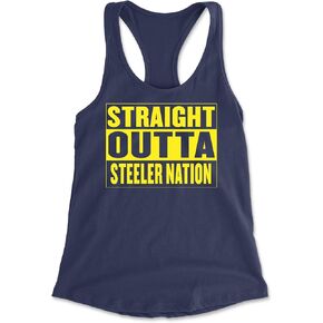 Straight Outta Steeler Nation Football Racerback Tank Top for Women, Soft, Flattering Fit in Saudi Arabia