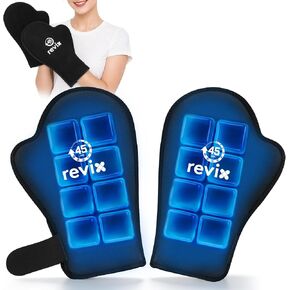 REVIX 45-Min Long-Lasting Hand Ice Pack Gloves, 2-Pack Reusable Ice Packs for Hands, Fingers & Wrists with Adjustable Straps, Gel Cold Gloves for Working Hands, Chemo Neuropathy & Wrist Discomfort in Saudi Arabia
