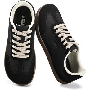 Charmivy Women's Barefoot Fashion Sneakers – Wide Toe Box Minimalist Walking Shoes, Zero Drop Casual Retro Gum Sole Tennis Sneakers in Saudi Arabia