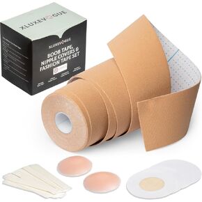Boob Tape & Nipple Covers – 8M Lift Tape with a Silicone Covers Pair, 20 Clothing Strips & 4 Disposable Pasties for Backless, Strapless & Low-Cut Dresses in Saudi Arabia