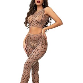 Womens Two Piece Lounge Set Leggings and Tank Top Leopard Lingerie Sets for Women Sexy Club Outfits Bikini Cover Up in Saudi Arabia