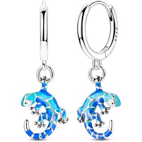 925 Sterling Silver Dangle Hoop Earrings for Women, Lightweight Hypoallergenic Strawberry Whale Shark Cross Drop Huggie Earring for Daily Wear Party Valentines Day Trendy Jewelry Gifts in Kuwait